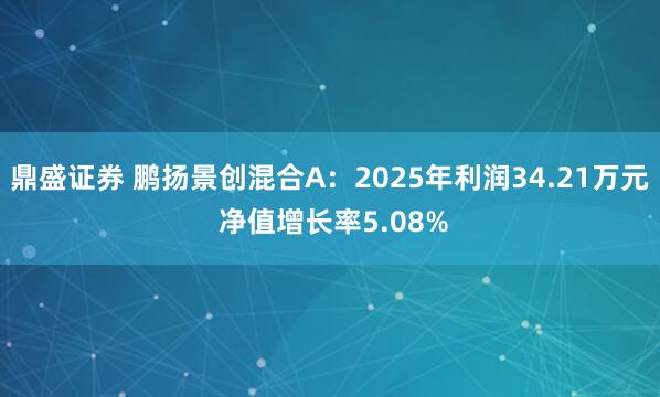 鼎盛证券 鹏扬景创混合A：2025年利润34.21万元 净值增长率5.08%